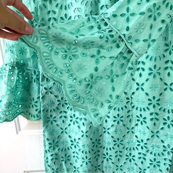 J.Crew New Eyelet Scalloped Shift Dress with Pockets Mint Size 0P - Picture 5 of 12